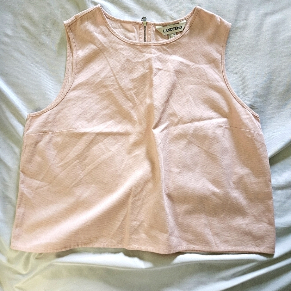 Lands' End Women's Light Pink Sleeveless Blouse Size 8